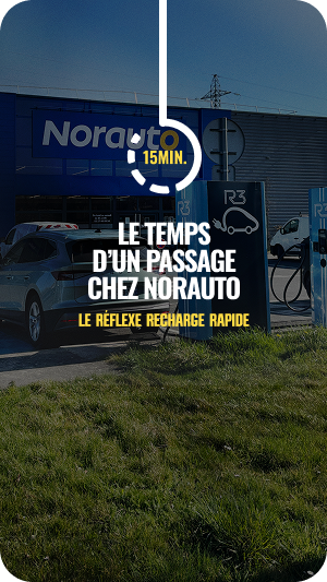 Recharge d’une voiture électrique pendant une visite chez Norauto